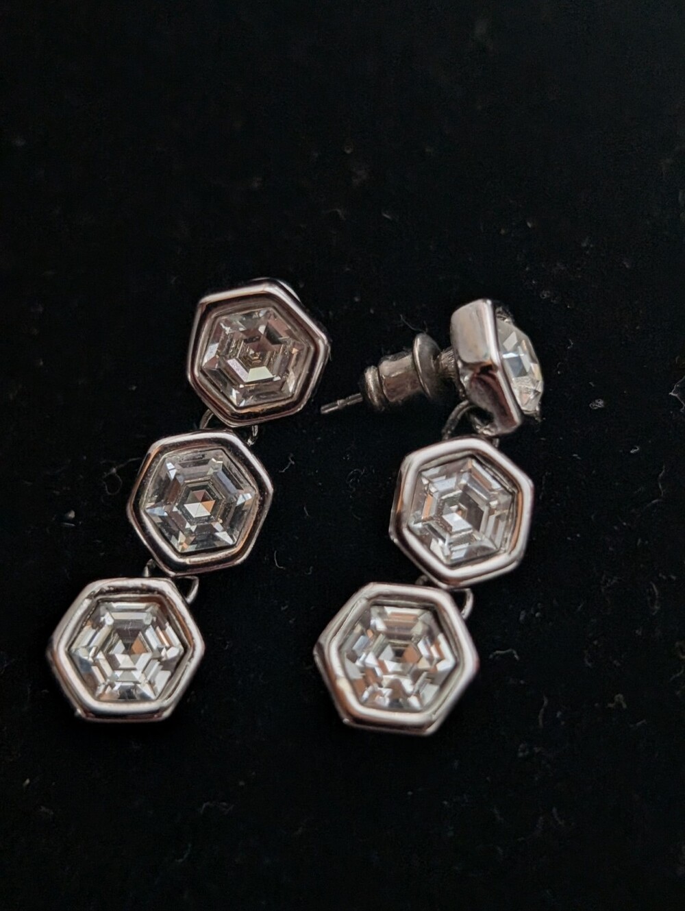 Vintage Art Deco linear Drop Earrings